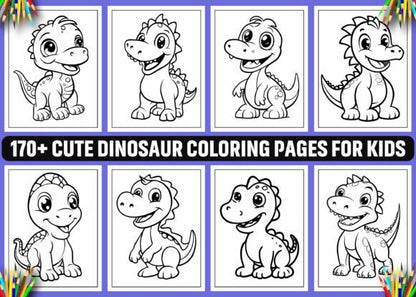 50 Cute Dinosaur Coloring Books for Kids