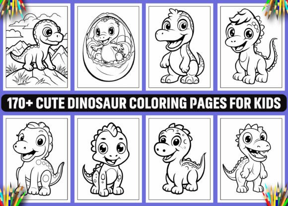 50 Cute Dinosaur Coloring Books for Kids