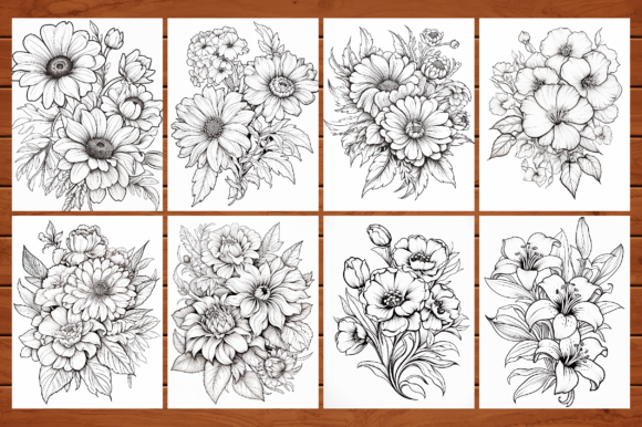 Bold and Easy Floral coloring book for adults and kids