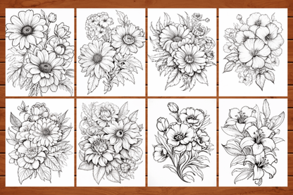 Bold and Easy Floral coloring book for adults and kids