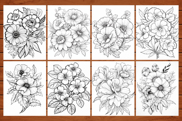 Bold and Easy Floral coloring book for adults and kids