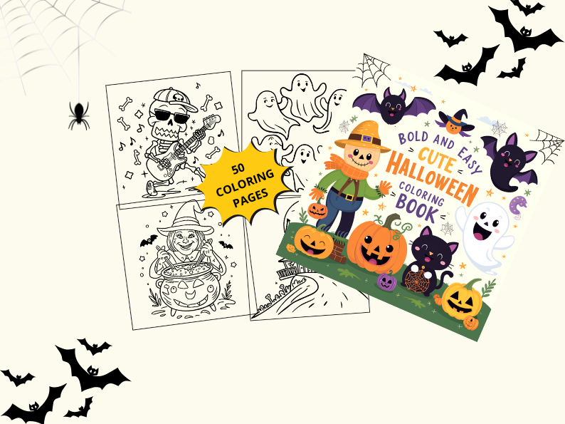 Spooky Halloween Coloring Fun: A Delightful Coloring Adventure Filled with Ghostly Giggles, Friendly Monsters, and Magical Pumpkins.